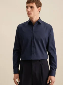 Seidensticker Hemden<Herren Business Hemd - Shaped 1/1 blau uni