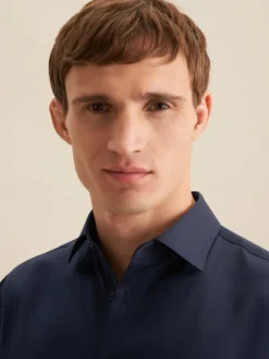 Seidensticker Hemden<Herren Business Hemd - Shaped 1/1 blau uni