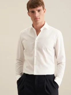 Seidensticker Hemden<Herren Business Hemd - Slim Langarm ecru uni