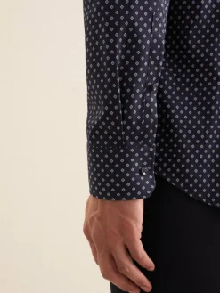 Seidensticker Hemden<Herren Business Hemd - Slim Extra langer Arm blau bedruckt