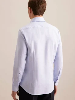 Seidensticker Hemden<Herren Business Hemd - Slim Langarm blau kariert