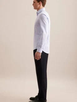 Seidensticker Hemden<Herren Business Hemd - Slim Langarm blau kariert