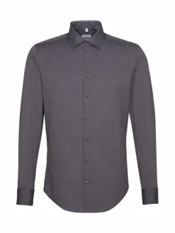 Seidensticker Hemden<Herren Business Hemd - Slim 1/1 grau uni