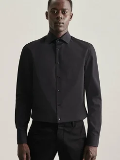 Seidensticker Hemden<Herren Business Hemd - Slim 1/1 schwarz uni