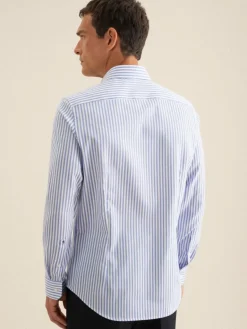 Seidensticker Hemden<Herren Business Hemd - Slim 1/1 blau gestreift