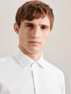 Seidensticker Hemden<Herren Business Hemd - Slim Langarm weiß uni