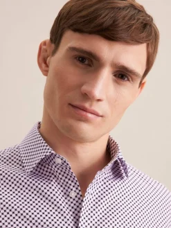 Seidensticker Hemden<Herren Business Hemd - Slim 1/1 flieder bedruckt