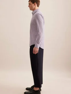 Seidensticker Hemden<Herren Business Hemd - Slim 1/1 flieder bedruckt