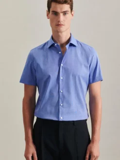 Seidensticker Hemden<Herren Business Hemd - Slim Kurzarm blau uni