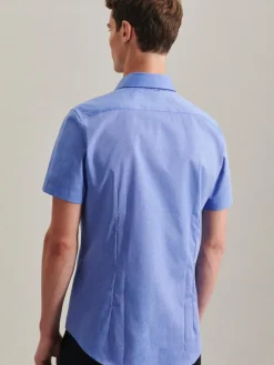 Seidensticker Hemden<Herren Business Hemd - Slim Kurzarm blau uni