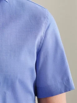 Seidensticker Hemden<Herren Business Hemd - Slim Kurzarm blau uni