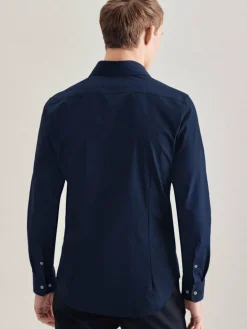 Seidensticker Hemden<Herren Business Hemd - Slim Langarm blau uni