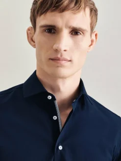 Seidensticker Hemden<Herren Business Hemd - Slim Langarm blau uni