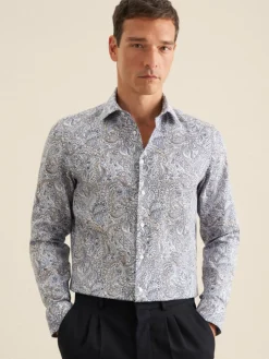 Seidensticker Hemden<Herren Business Hemd - Slim Langarm hellblau gemustert