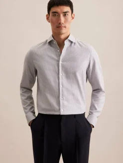 Seidensticker Hemden<Herren Business Hemd - Slim 1/1 grau strukturiert
