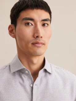 Seidensticker Hemden<Herren Business Hemd - Slim 1/1 grau strukturiert