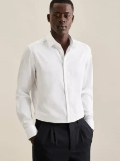 Seidensticker Hemden<Herren Business Hemd - X-Slim Extra langer Arm weiß uni