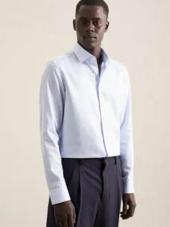 Seidensticker Hemden<Herren Business Hemd - X-Slim Langarm hellblau gestreift