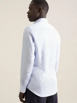 Seidensticker Hemden<Herren Business Hemd - X-Slim Langarm hellblau gestreift