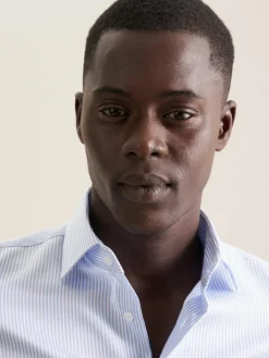 Seidensticker Hemden<Herren Business Hemd - X-Slim Langarm hellblau gestreift