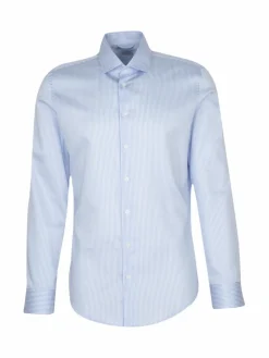 Seidensticker Hemden<Herren Business Hemd - X-Slim Langarm hellblau gestreift