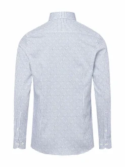 OLYMP Level Five Hemden<Herren Businesshemd weiß blau gemustert