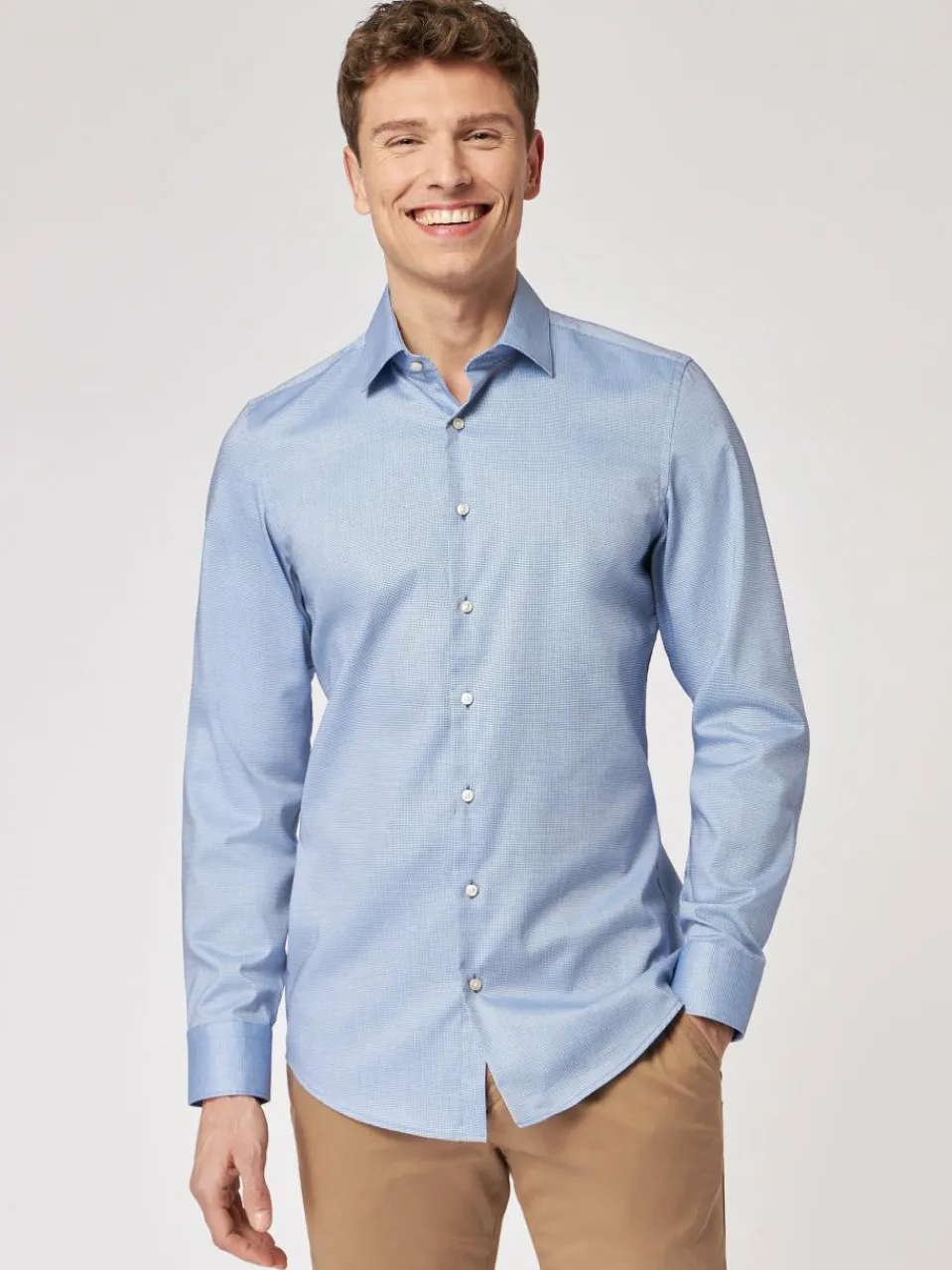 Roy Robson Hemden<Herren Businesshemd hellblau uni