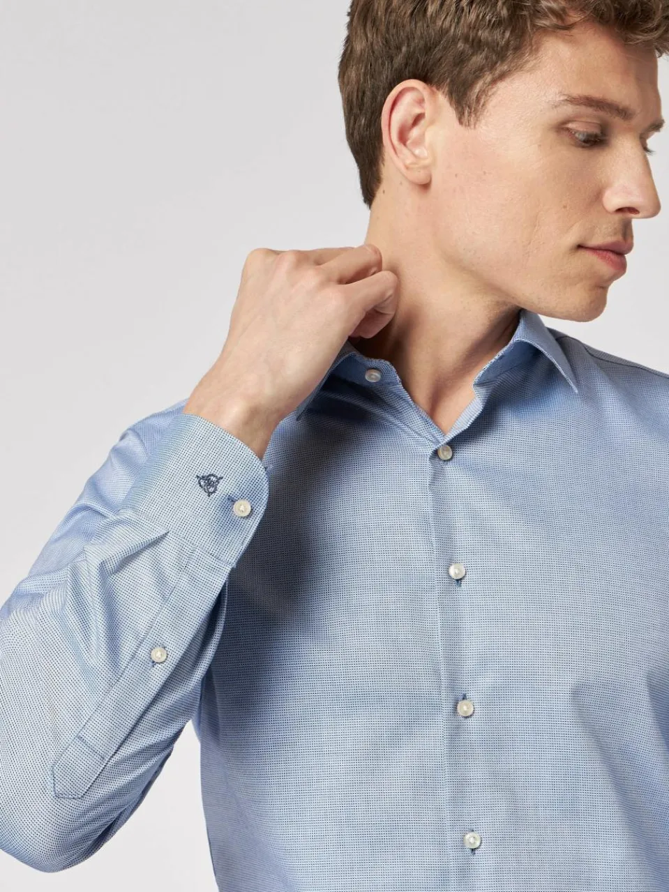 Roy Robson Hemden<Herren Businesshemd hellblau uni