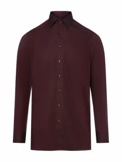 OLYMP Luxor modern fit Hemden<Herren Businesshemd bordeaux marine gemustert