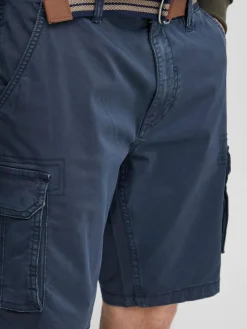 BLEND Hosen<Herren Cargoshorts blau uni