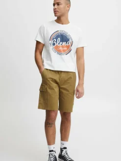 BLEND Hosen<Herren Cargoshorts grün uni