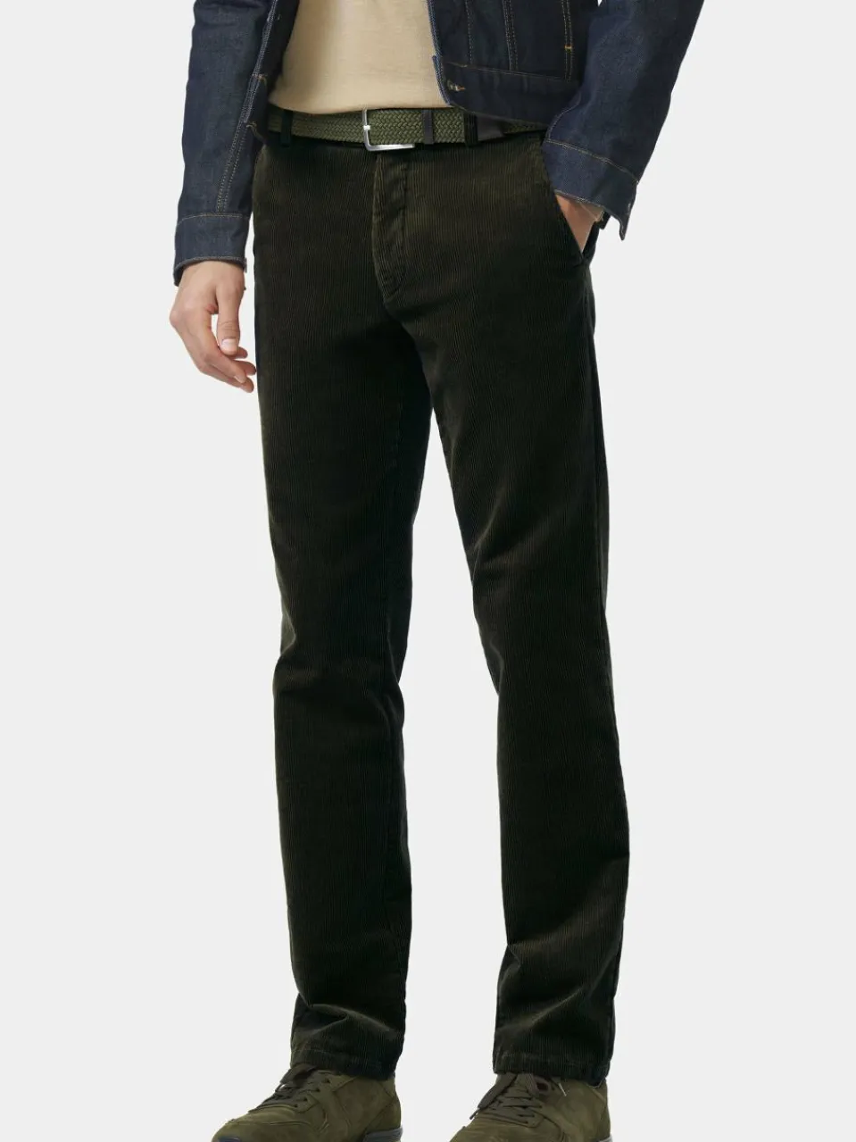 MEYER Hosen<Herren Chinohose - BONN ACTIVE oliv uni