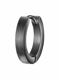 True Rebels Schmuck<Herren Creolen grau uni