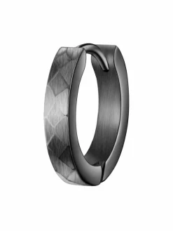 True Rebels Schmuck<Herren Creolen grau uni