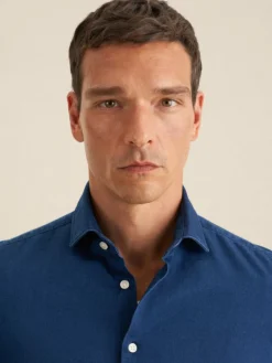 Seidensticker Hemden<Herren Denimhemd - Slim 1/1 blau uni