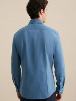 Seidensticker Hemden<Herren Denimhemd - Slim 1/1 blau uni