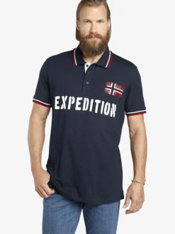 Jan Vanderstorm Poloshirts<Herren Doppelpack Poloshirt - JOHAN weiß blau bedruckt