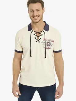 Jan Vanderstorm Poloshirts<Herren Doppelpack Poloshirt - ELJAR vanille oliv bedruckt