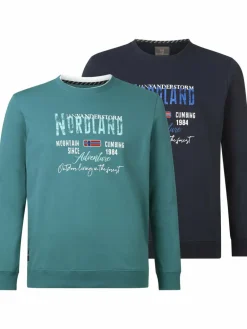 Jan Vanderstorm Sweatshirts & Sweatjacken<Herren Doppelpack Sweatshirt - BOTU petrol blau bedruckt