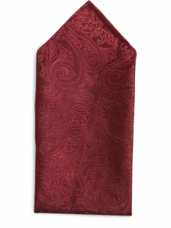 OLYMP Level Five Krawatten & Fliegen<Herren Einstecktuch aus Seide bordeaux gemustert