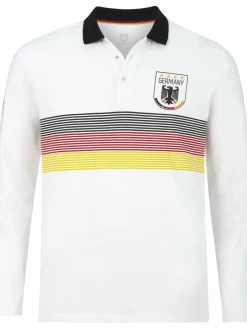 Jan Vanderstorm Poloshirts<Herren Fan-Polo - GARRI weiß bedruckt