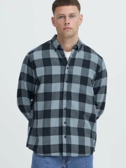 BLEND Hemden<Herren Flanellhemd - BHBUSTER blau kariert
