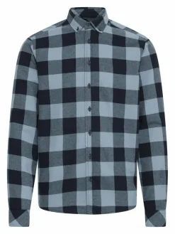 BLEND Hemden<Herren Flanellhemd - BHBUSTER blau kariert