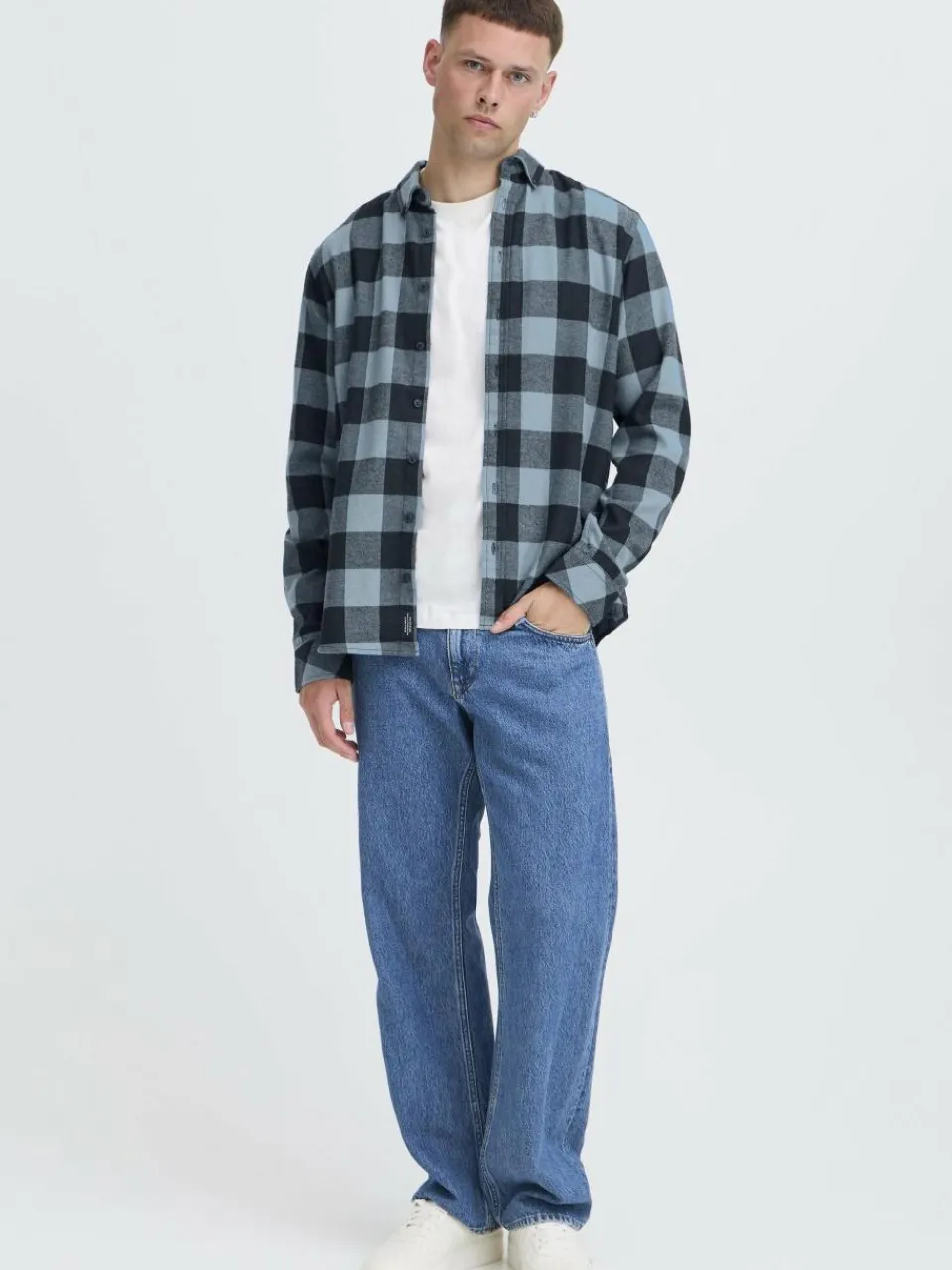 BLEND Hemden<Herren Flanellhemd - BHBUSTER blau kariert