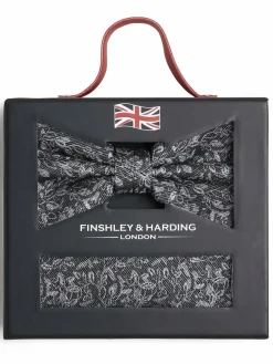 Herren Finshley & Harding London Krawatten & Fliegen>Herren Fliege und Einstecktuch aus Seide