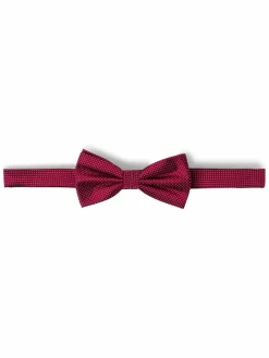 Finshley & Harding London Krawatten & Fliegen<Herren Fliege und Einstecktuch aus Seide bordeaux gepunktet