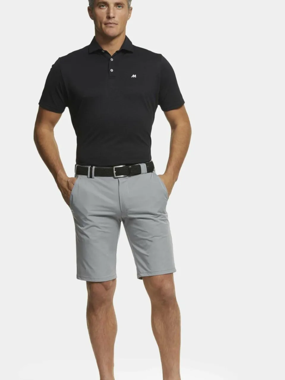 MEYER Hosen<Herren Golf-Bermuda - ST. ANDREWS grau uni