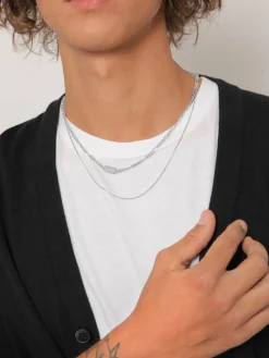 KUZZOI Schmuck<Herren Halskette silber uni