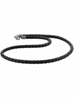 KUZZOI Schmuck<Herren Halskette schwarz uni