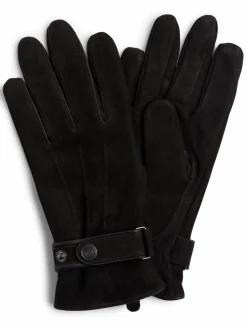 eem Handschuhe<Herren Handschuhe aus Leder schwarz uni